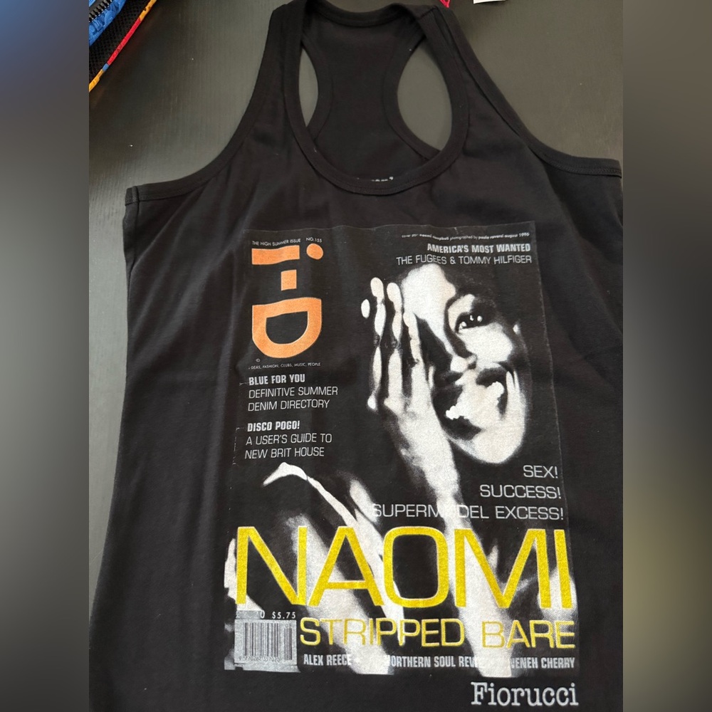 Fiorucci Black Graphic Tank-Naomi Campbell